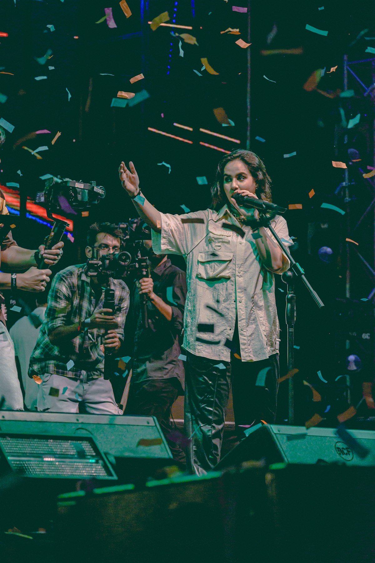 Zevela event — confetti moment on stage